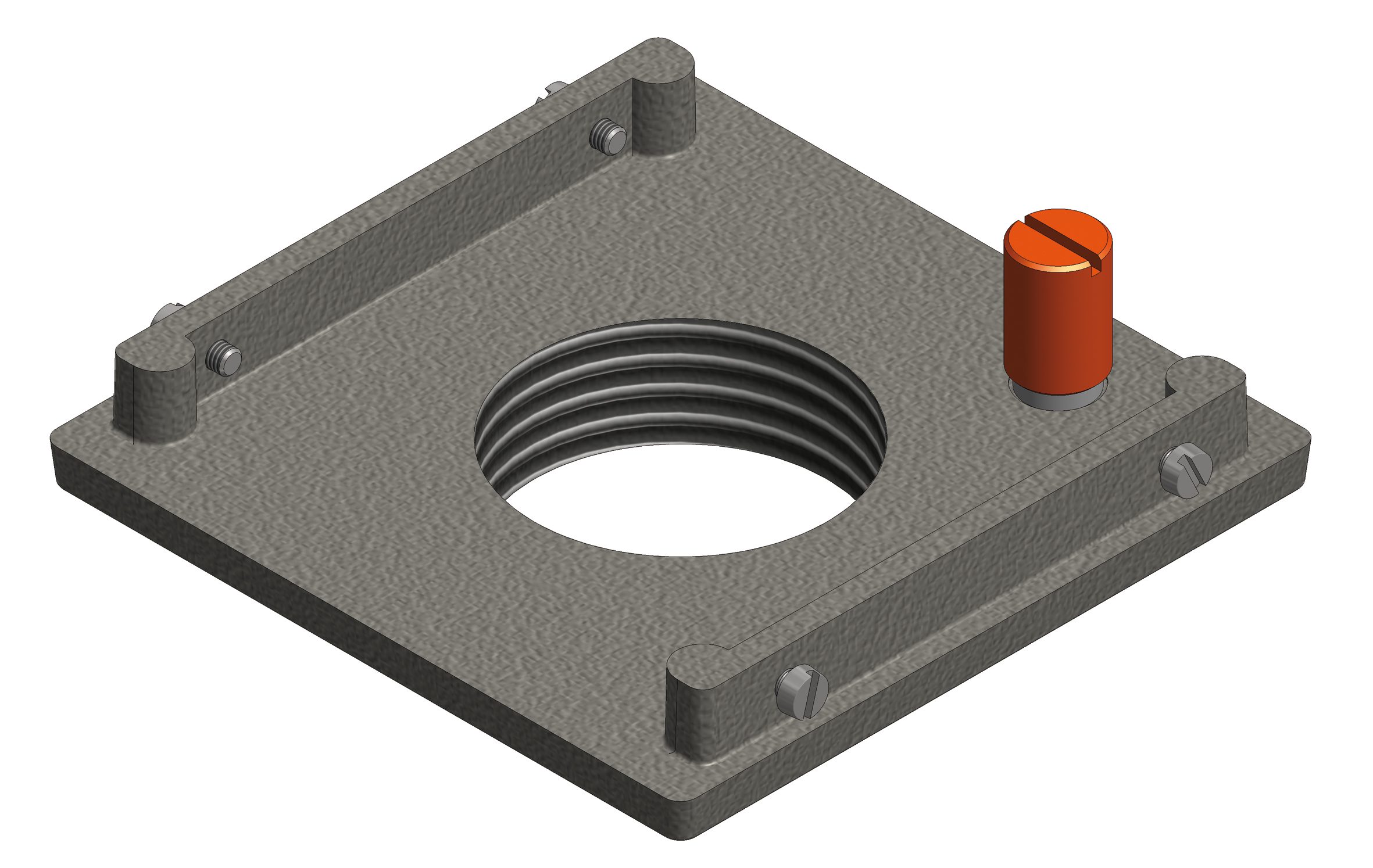 Baseplate to steel tube M50 w. PE terminal