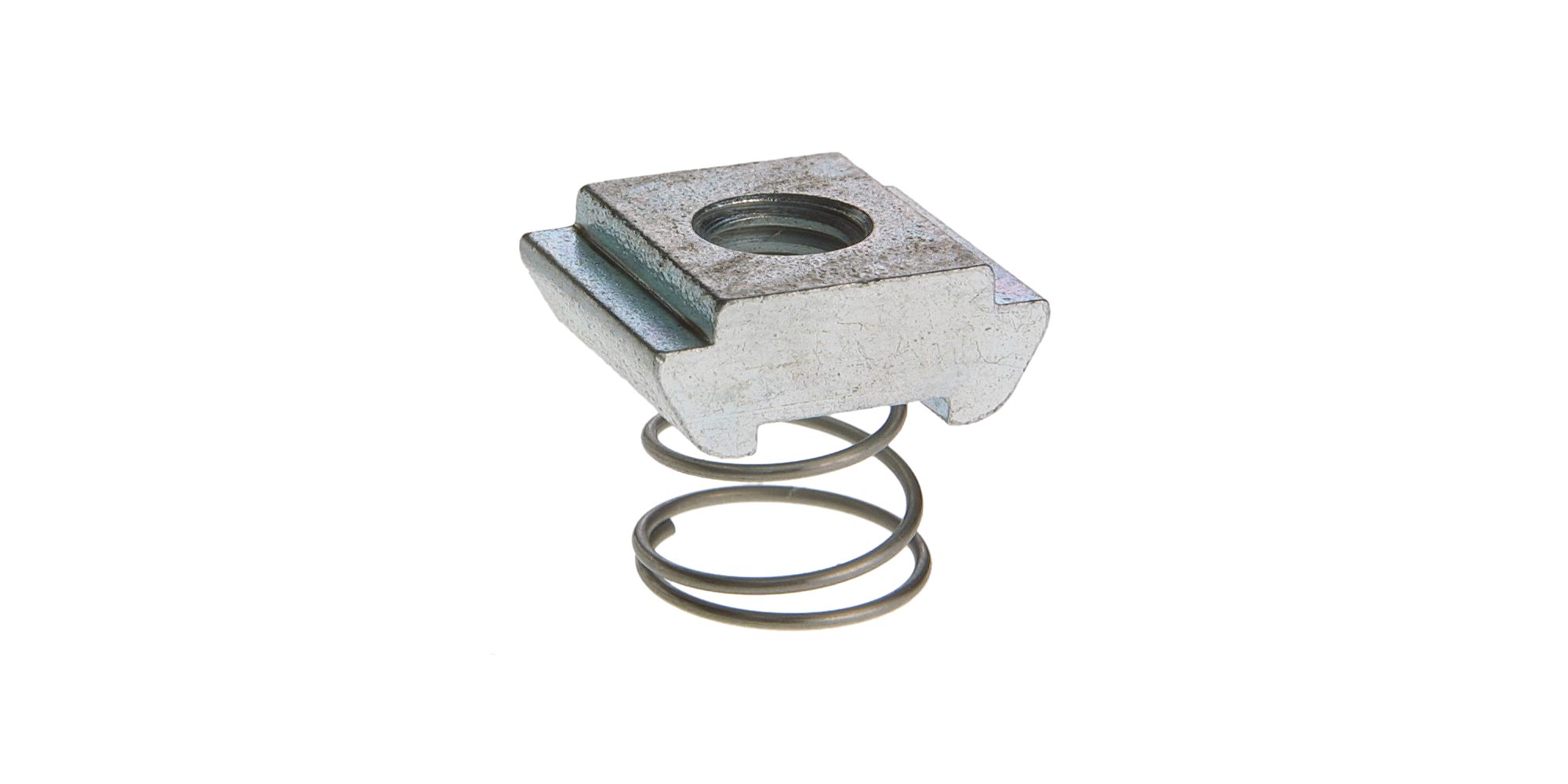 Slot nut C20 M5 galvanized steel, without screw, with spring
