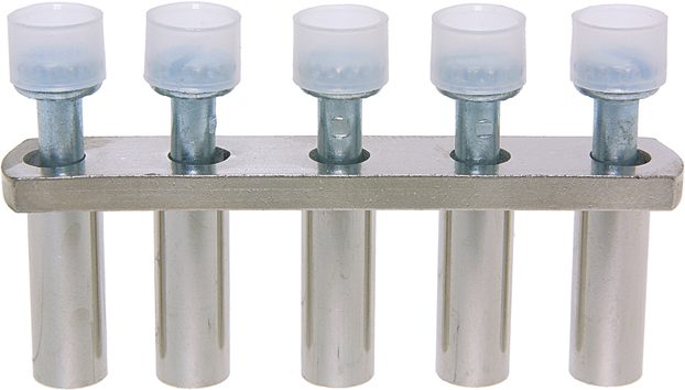 Cross-connection 5-pole to three-pin terminals DIN35 4mm²