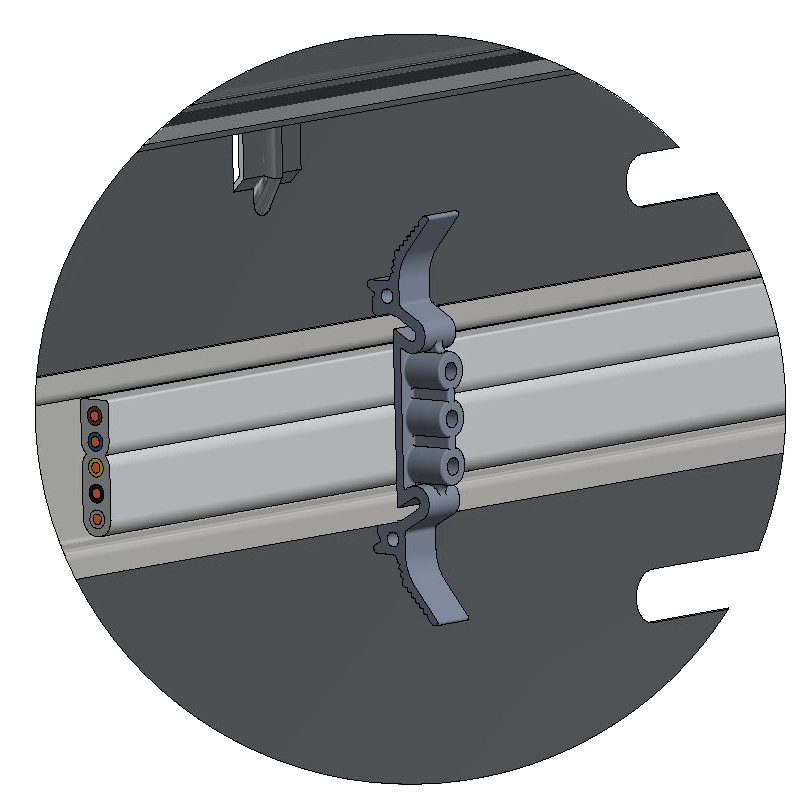 Cable fastener for clipping DIN35 Cable fastener for clipping DIN35