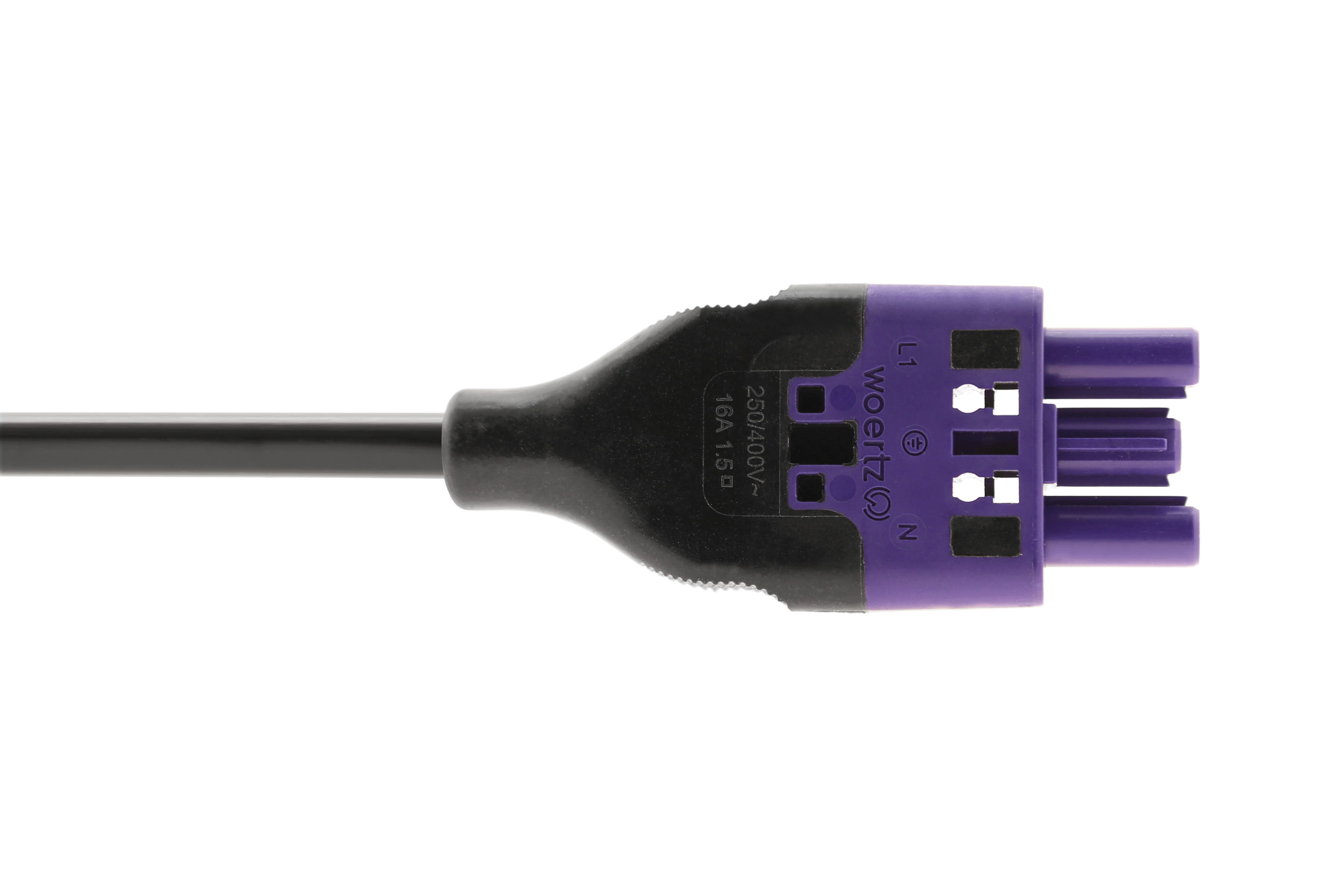 Plug connections Code 1 for mains voltage, 3-pole (LNPE)