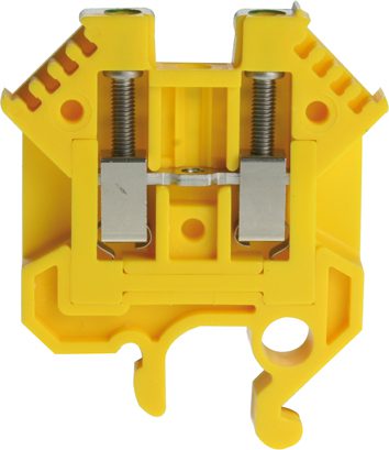 Bloque de terminales DIN32 2,5mm2 con aislamiento verde-amarillo