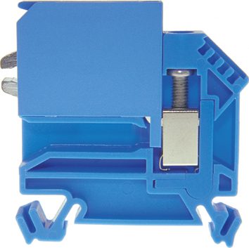 Aislador de conductor neutro DIN35 6mm² 52x8x52mm azul
