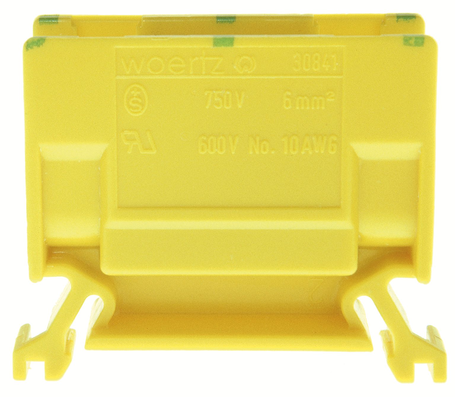 Terminal de derivación DIN35 6mm2 verde-amarillo