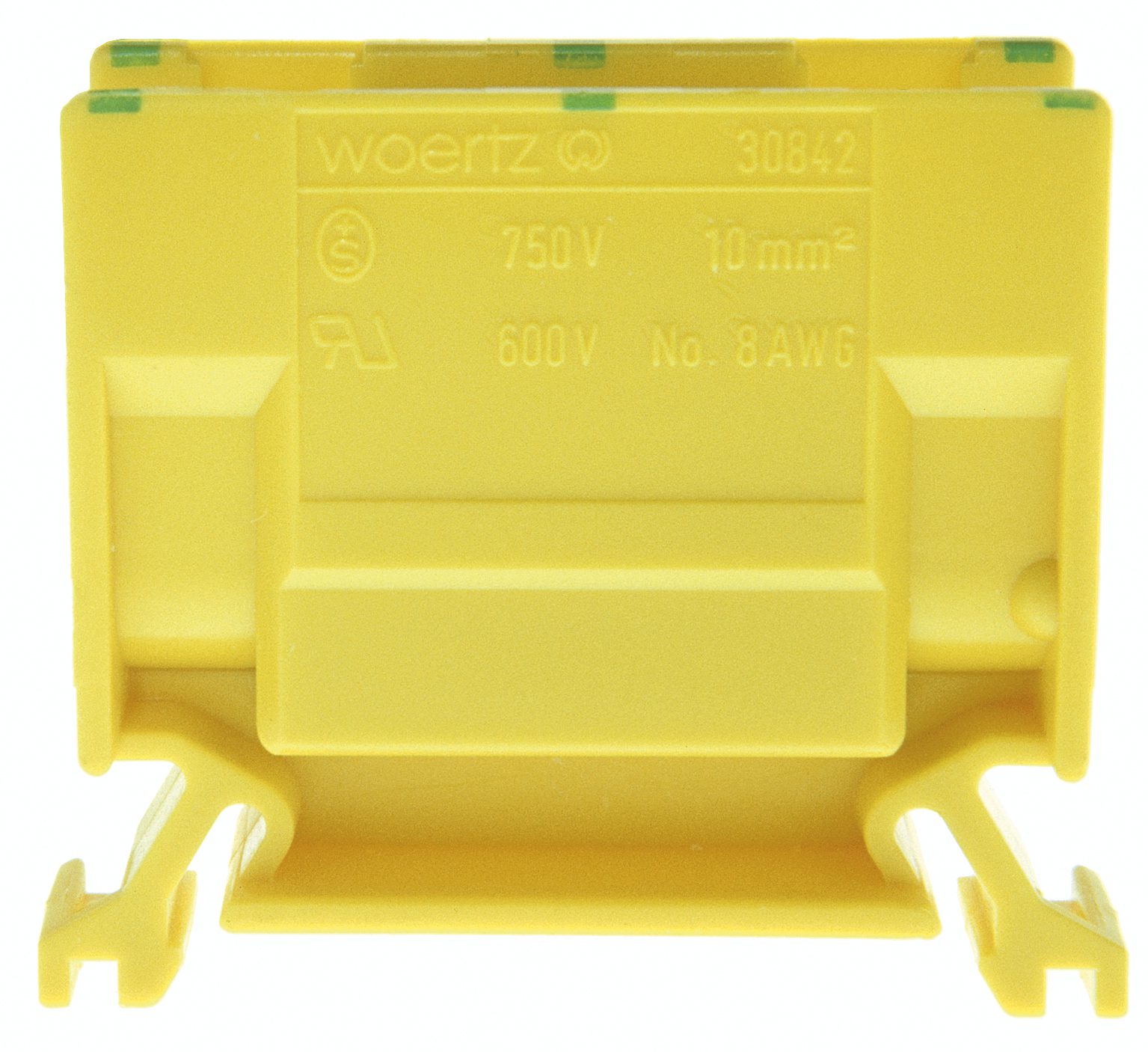 Terminal de derivación DIN35 10mm2 verde-amarillo