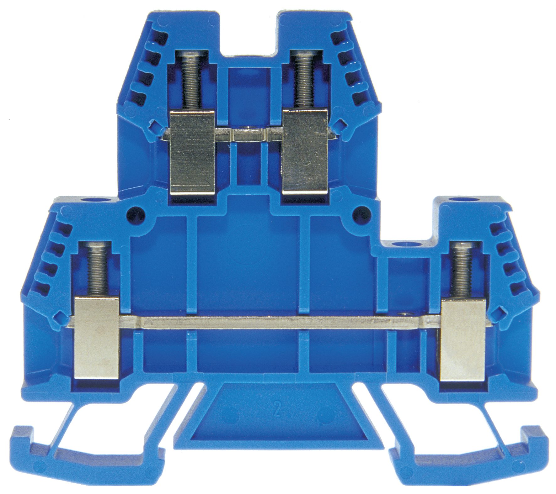 Terminal de doble nivel DIN35 6mm² azul