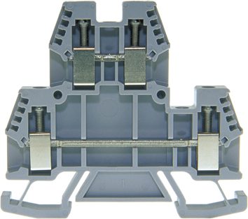 Terminal de doble nivel DIN35 6mm² gris