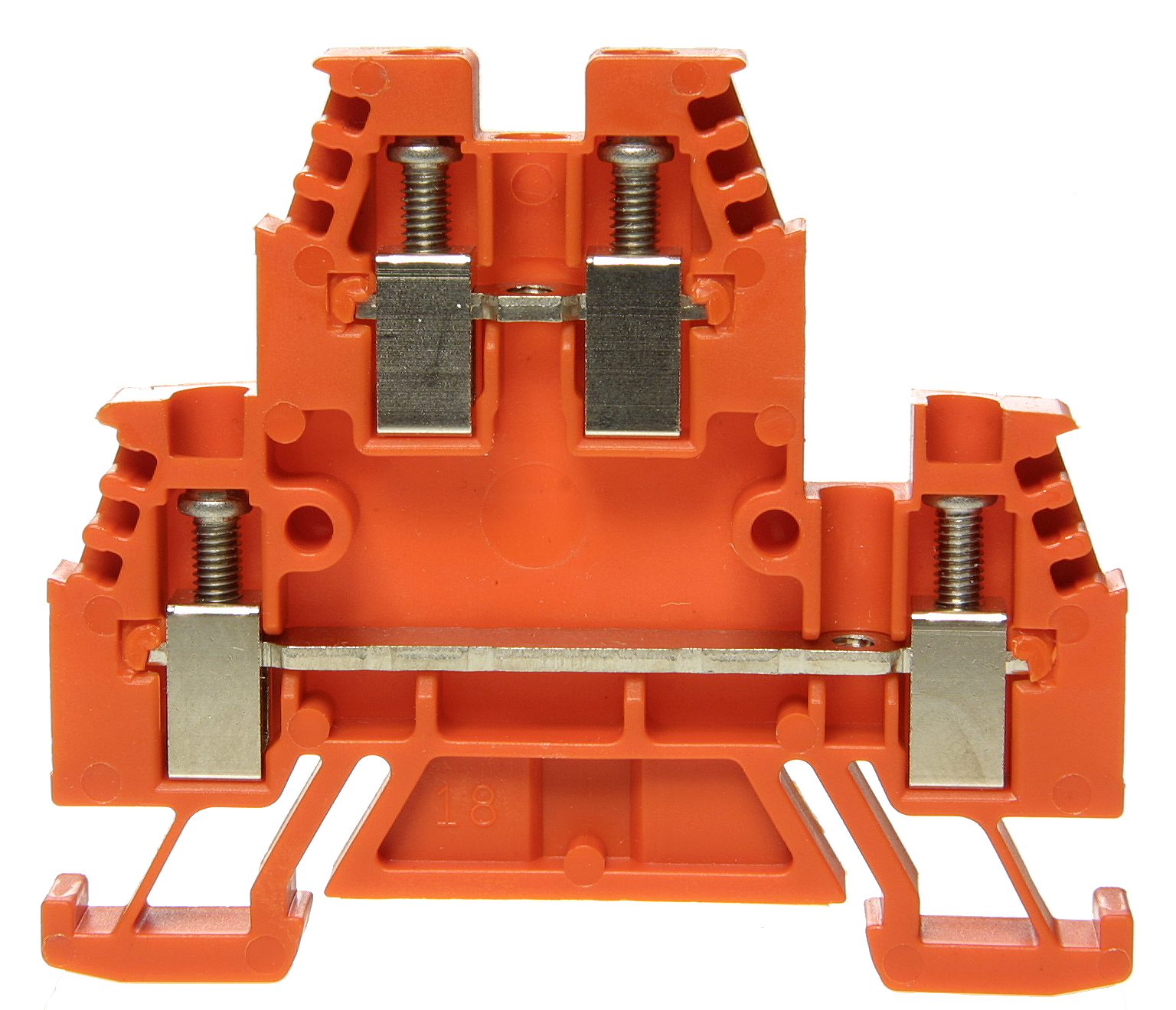 Terminal de doble nivel DIN35 4mm² naranja