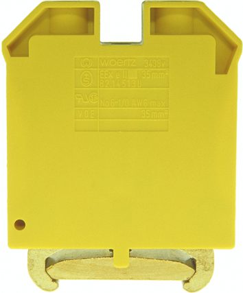 Borne conductor de protección DIN35 35mm² verde/amarillo 60x18x71 mm