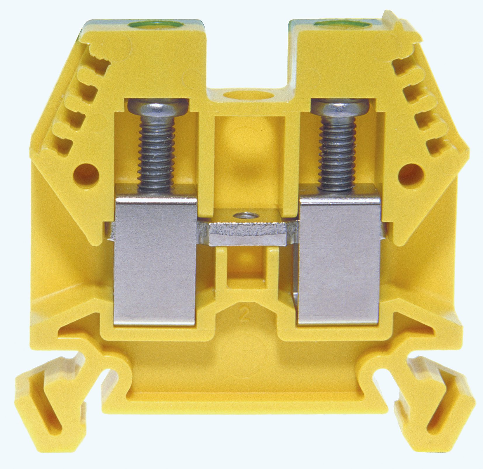 Bloque de terminales DIN35 10mm² con aislamiento verde-amarillo