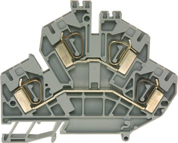 Abrazadera de tensión de doble nivel DIN35 4mm² gris