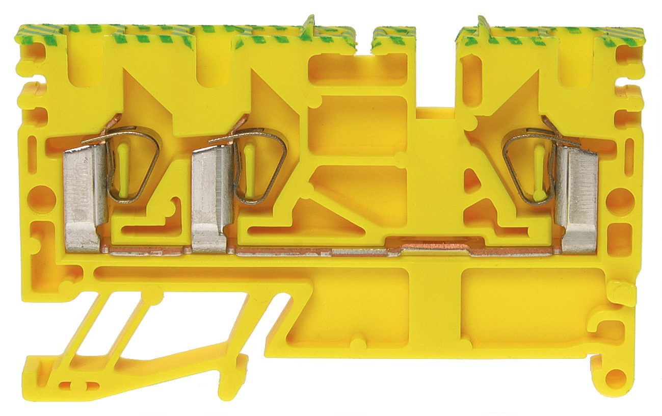 Borne de resorte DIN35 1,5mm² verde/amarillo