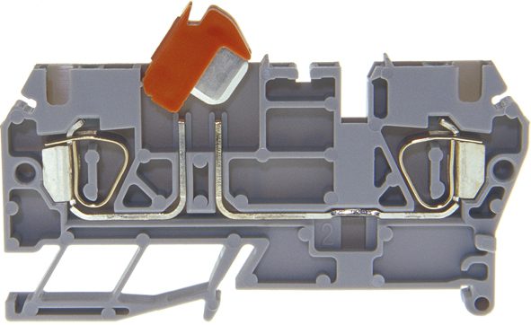 Bloque de terminales de desconexión por muelle de tensión 2,5mm2 gris