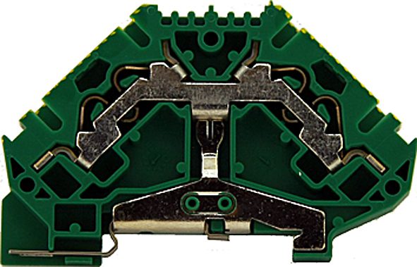 Borne de conexión por resorte PE de 4 pliegues 4mm² amarillo/verde