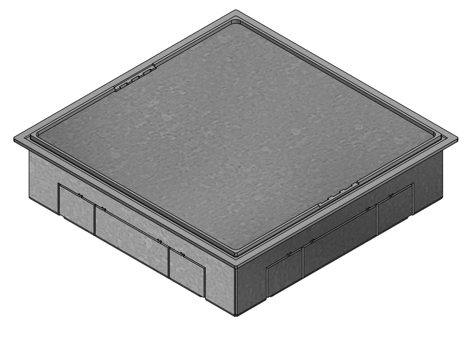 Caja de tiro ZUG4 284x284/40 St