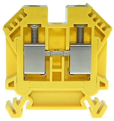 Borne DIN35 10mm² isolée vert/jaune