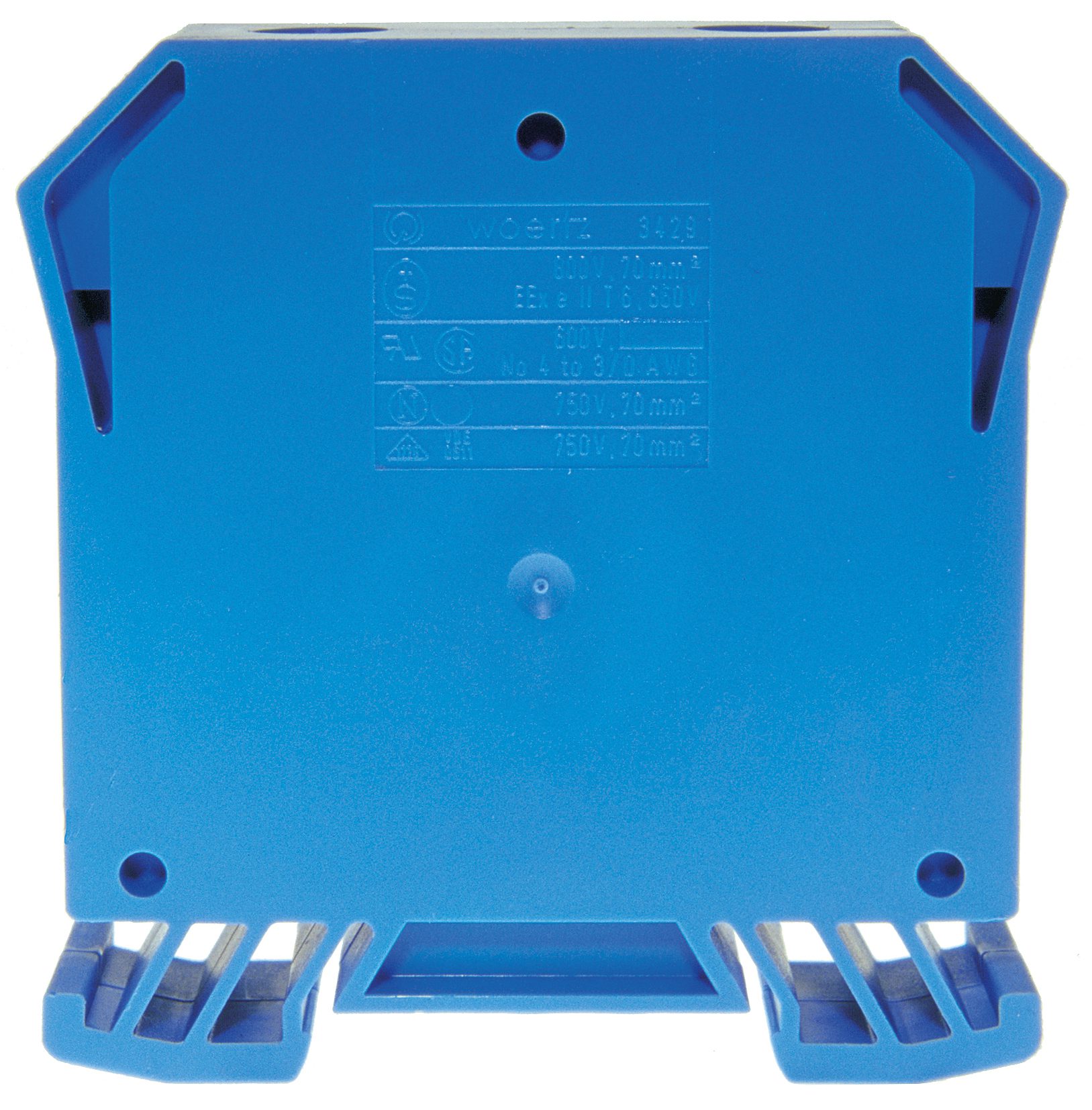 Bloc de jonction DIN35 70mm² bleu