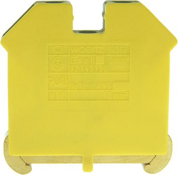Borne pour conducteur de protection DIN35 6mm² vert/jaune Borne pour conducteur de protection DIN35 6mm² vert/jaune