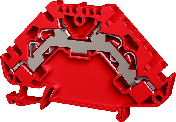 Bloc de jonction à ressort Push-in 4-fois 4mm² rouge