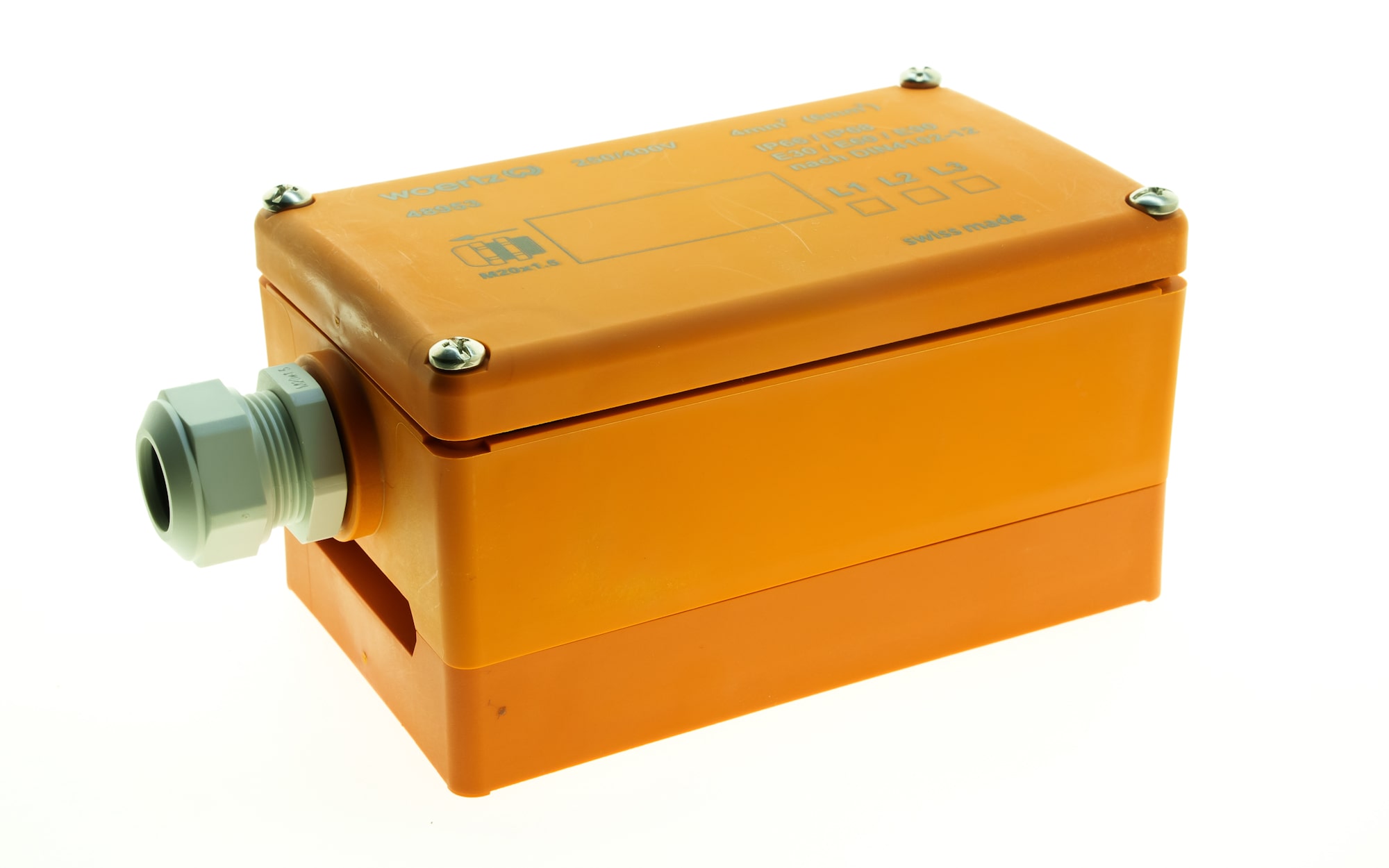 Boîte de dérivation pour câble plat de sécurité incendie E90 5G16 M20 D:11-15