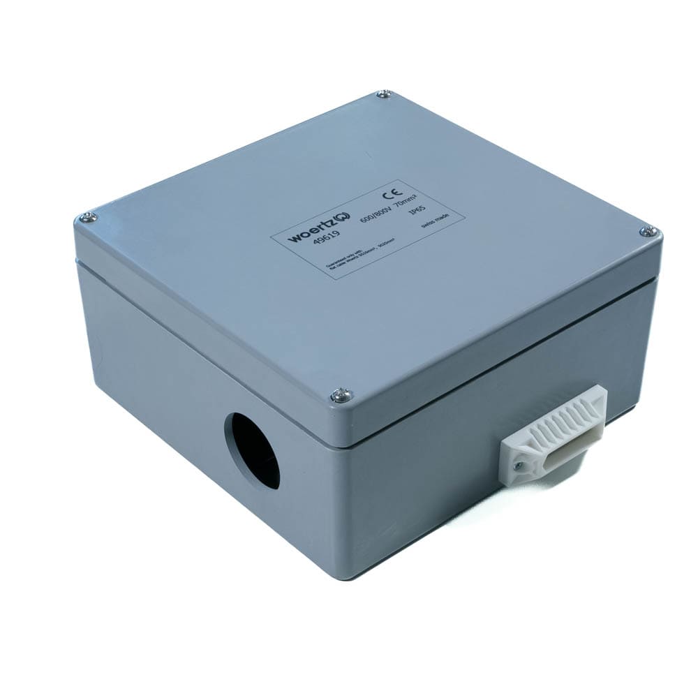 Boîte d'alimentation centrale pour câble plat Woertz 5G25 mm²/5G16 mm² IP65