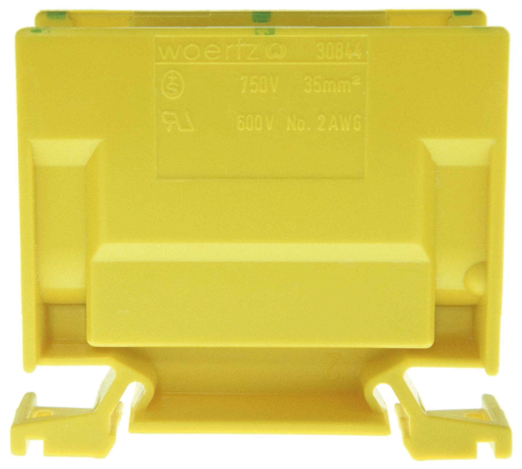 Morsetto di derivazione DIN35 35mm2 verde-giallo