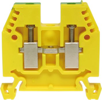 Morsettiera DIN35 6mm² 45x7x42mm isolata verde-giallo