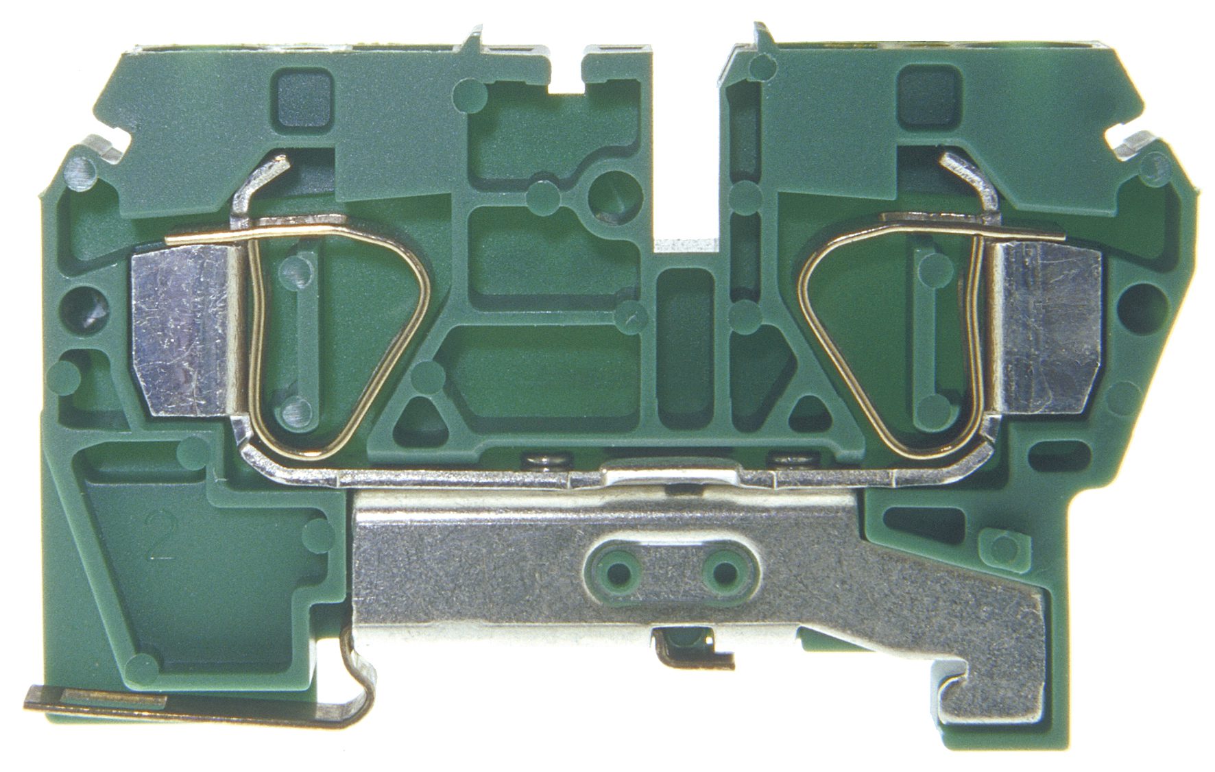 Terminale a molla in PE DIN35 6mm² verde/giallo