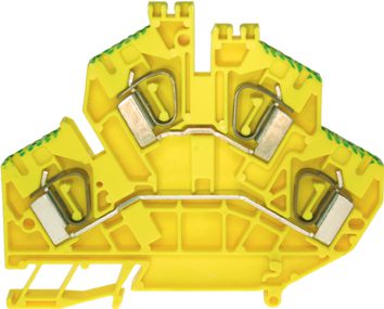 Terminale a molla a doppio livello DIN35 4mm² verde-giallo