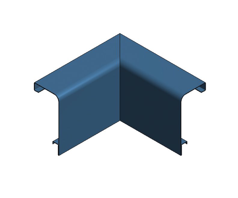 Angolare 90° int. a raggio KOK 200x120 Angolare 90° int. a raggio KOK 200x120