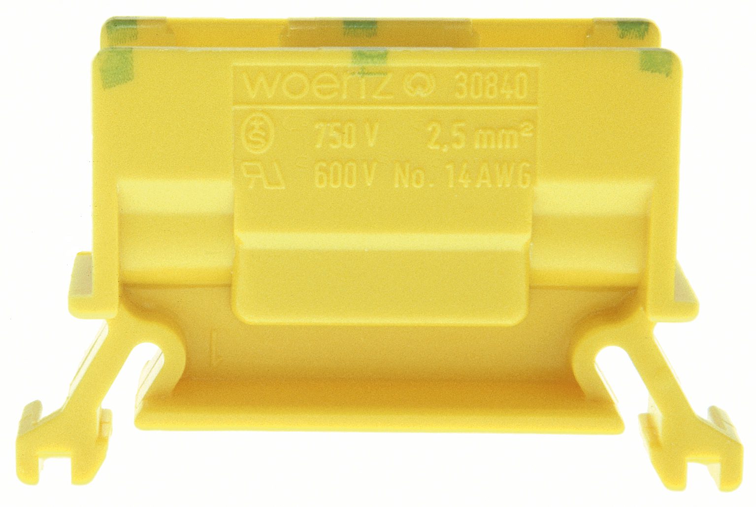 Kryssklemme DIN35 2,5 mm2 grønn-gul