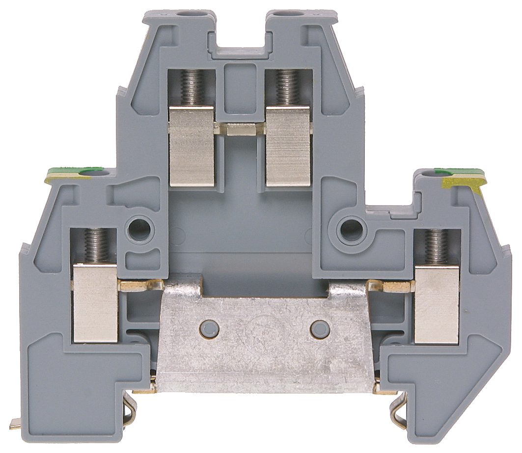 PE-dobbeltdekksklemme DIN35 4 mm² grå