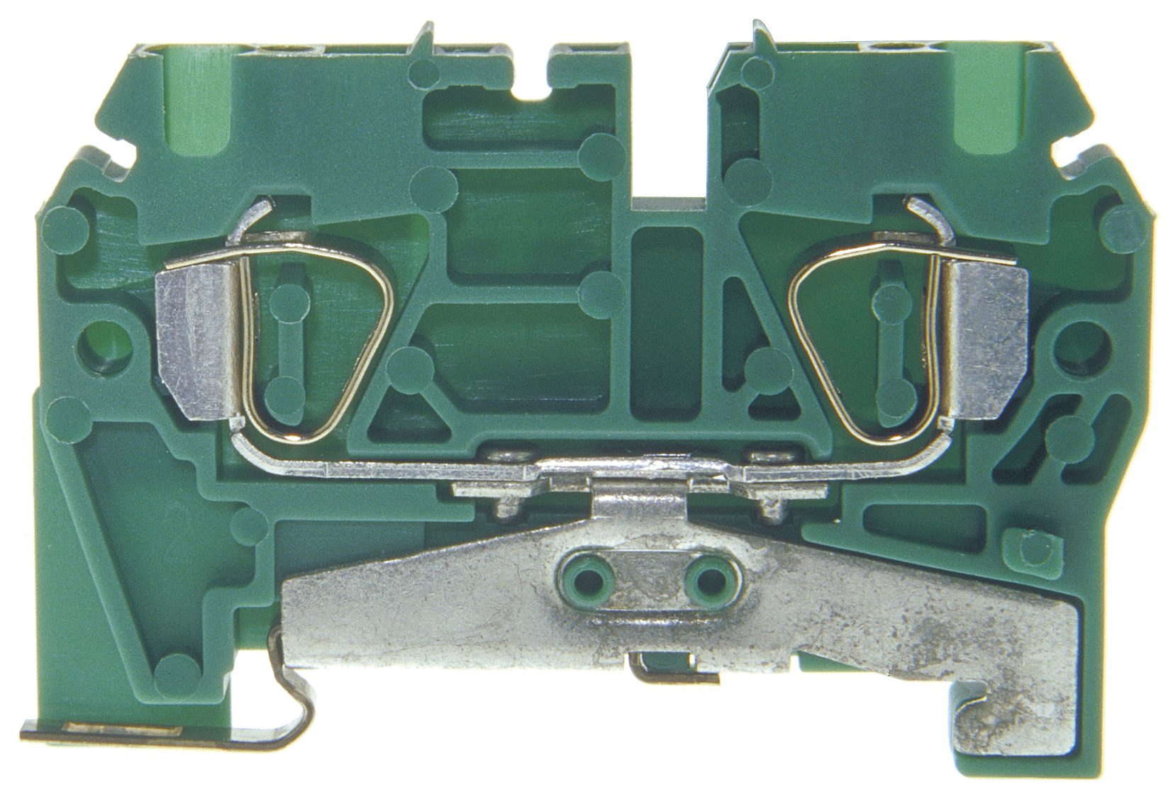 PE-spennklemme DIN35 2,5 mm² grønn