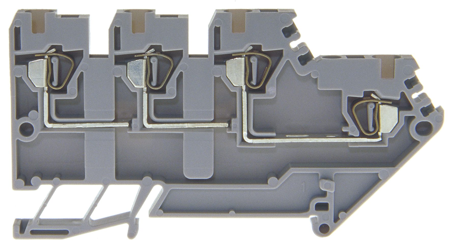 Initiator fjærburklemme DIN35 1,5 mm² 10A 60V LED grå