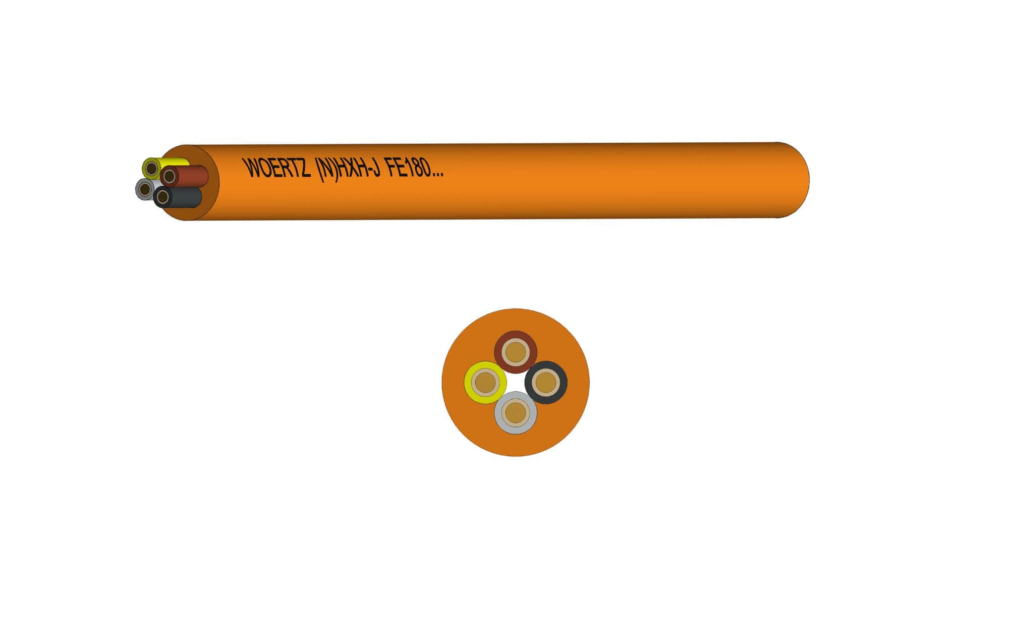 Kabel (N)HXH-J FE180 4x4mm2 Oransje Kabel (N)HXH-J FE180 4x4mm2 Oransje