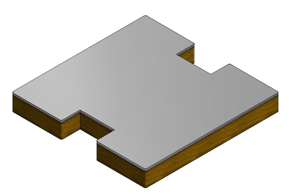 Aluminiumsdeksel synlig WAK 214 KM