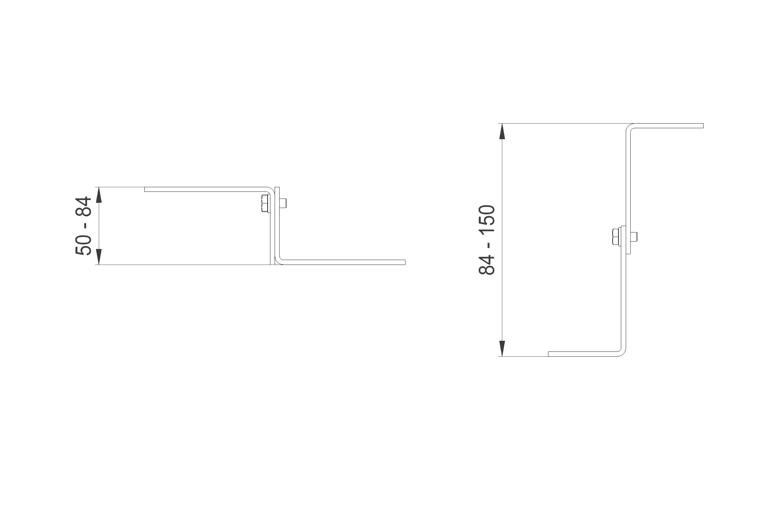 Z-brakett 2-delt / VB 50-150 mm Z-brakett 2-delt / VB 50-150 mm