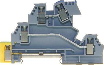 Driepolige terminal DIN35 4mm² PE-L-L grijs