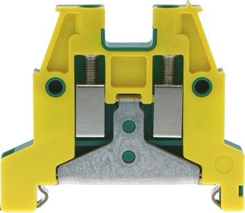 Beschermgeleiderklem DIN35 4mm² groen-geel