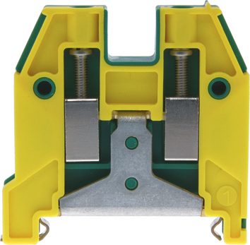 Beschermgeleiderklem DIN35 6mm² groen/geel