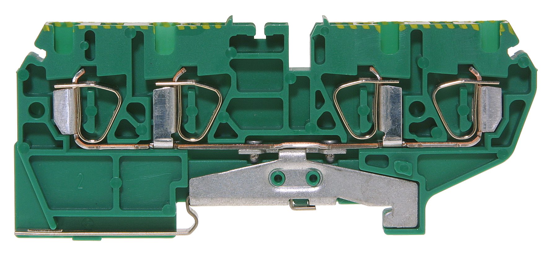 PE-veerklem DIN35 2,5mm² groen/geel
