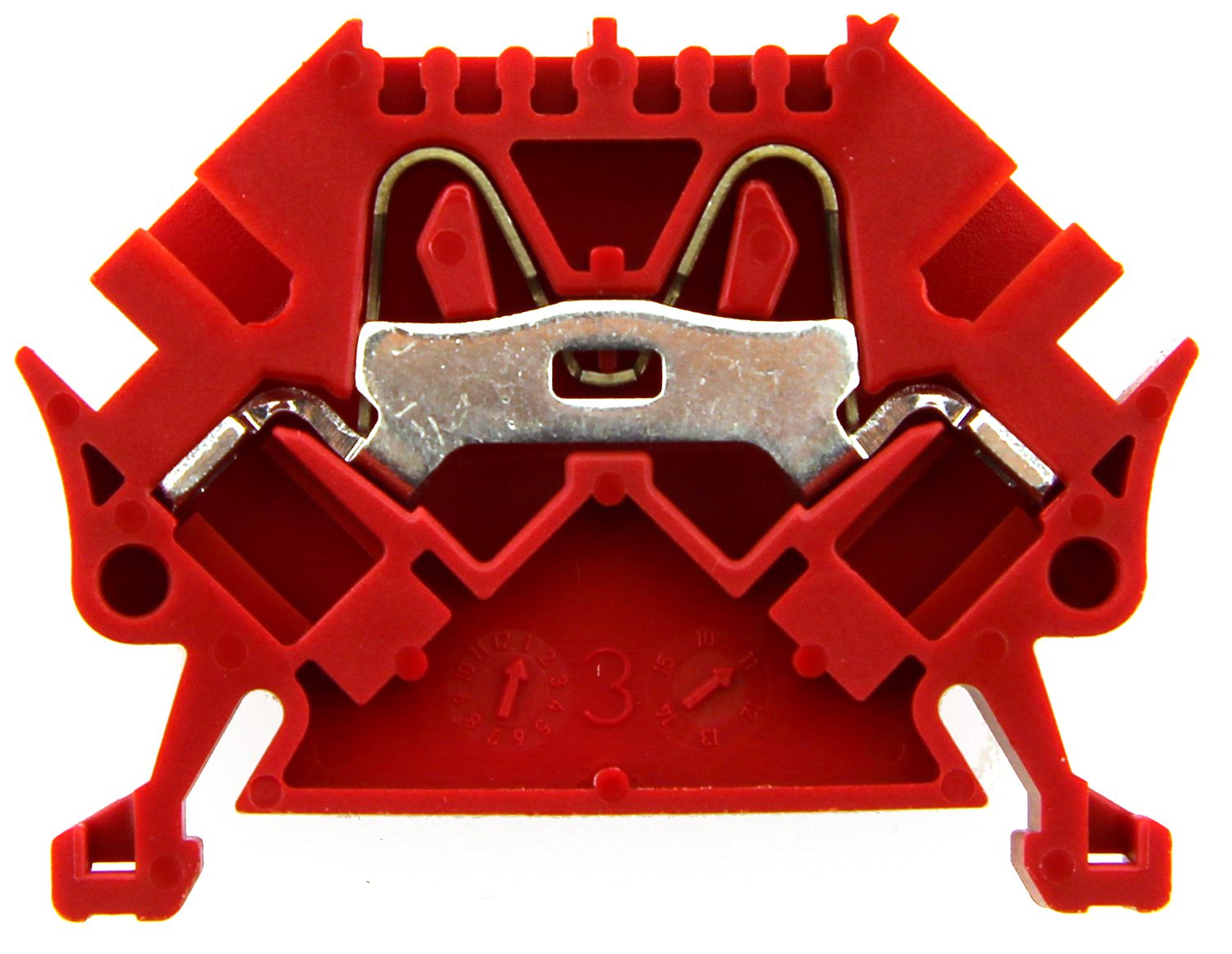 Insteekveerklemmenblok 2-voudig 45° 4mm² rood