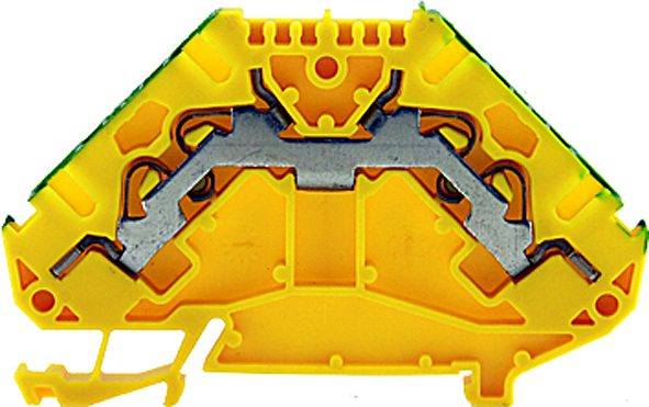 Indrukveerklem 4-voudig 2,5mm² geel/groen