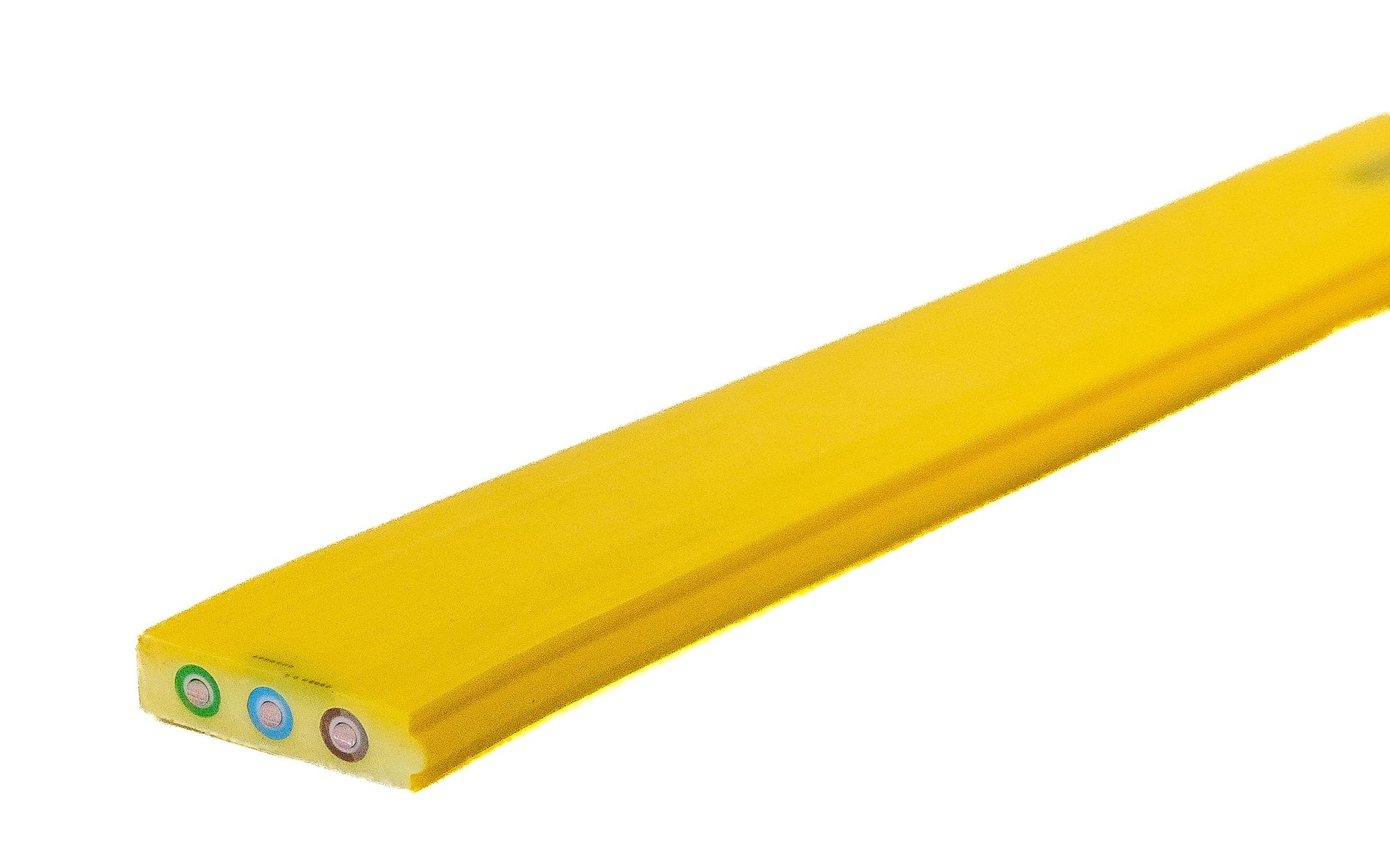 Platte kabel Woertz FE180/E90 3x2,5mm² halogeenvrij geel B2ca Platte kabel Woertz FE180/E90 3x2,5mm² halogeenvrij geel B2ca