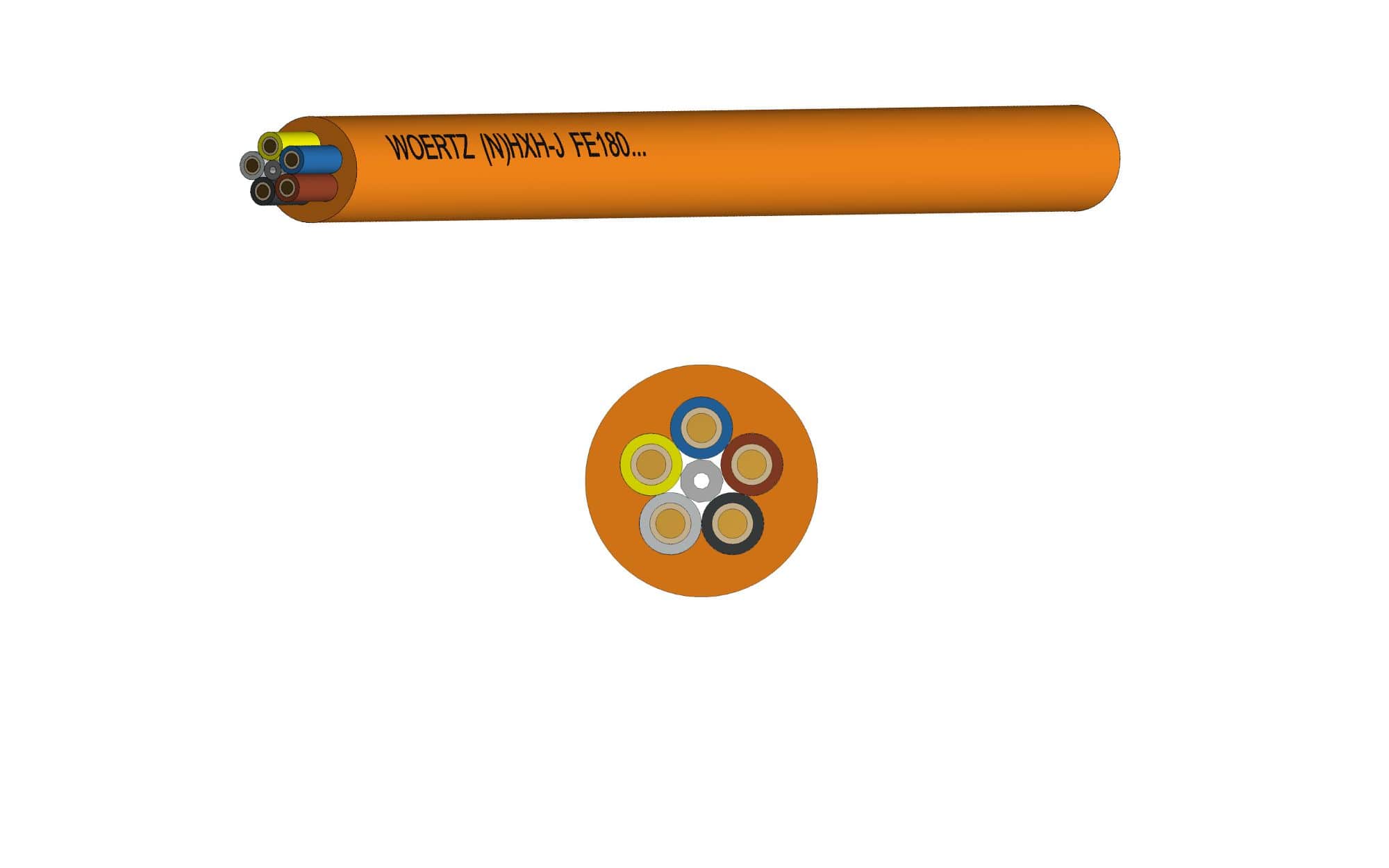 Kabel (N)HXH-J FE180 5x4mm2 Oranje Kabel (N)HXH-J FE180 5x4mm2 Oranje