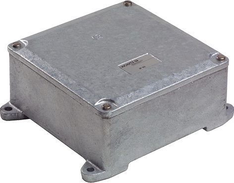 Gietijzeren aftakdoos, 210x210x102 mm Gietijzeren aftakdoos, 210x210x102 mm